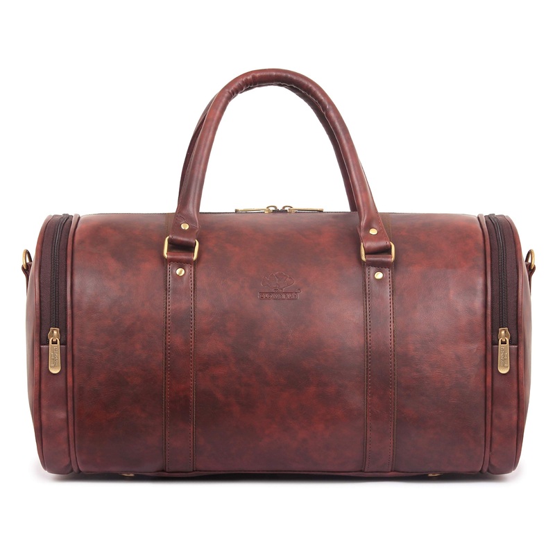 The Clownfish Ranger Vegan Leather 30 LTR Travel Duffel Bag - Wine Red
