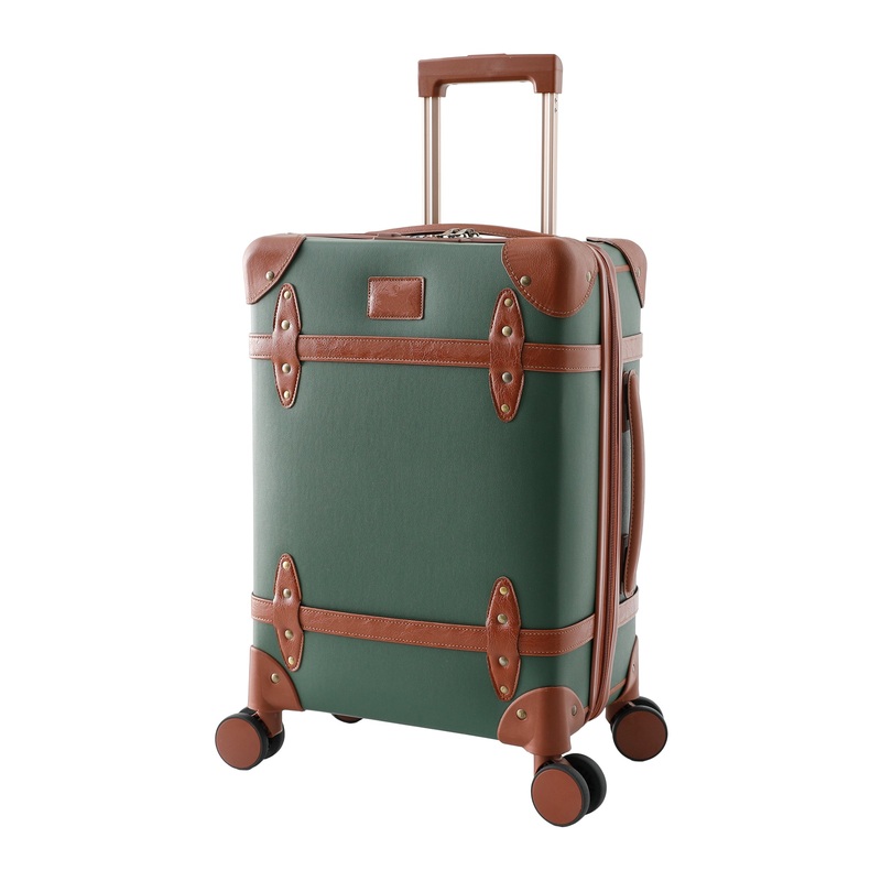 The Clownfish Vintage Series Trolley Bag - TSA Lock, Mute Wheels | 32.6L | Green