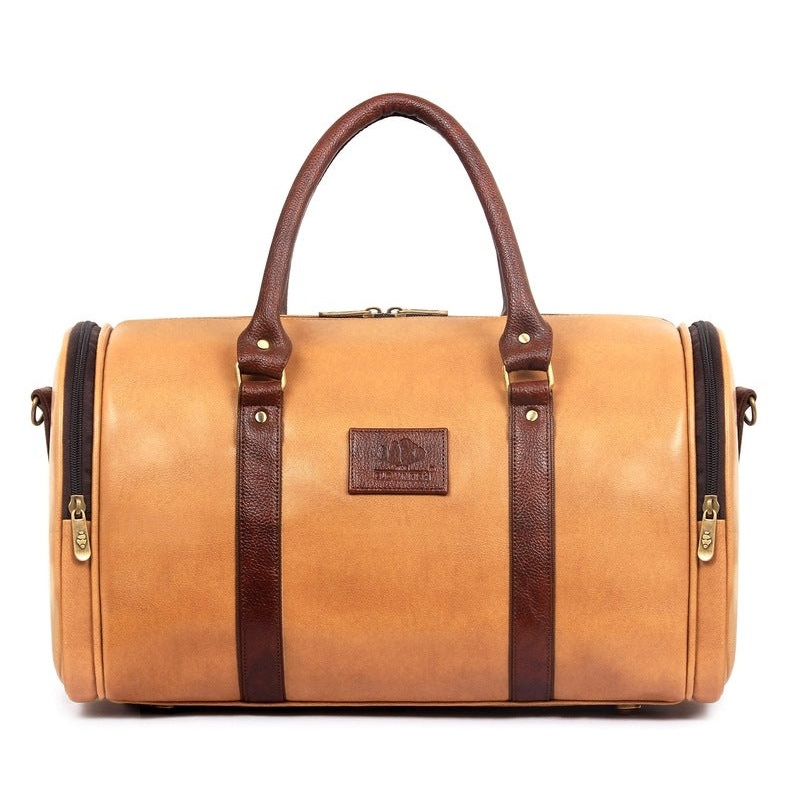 The Clownfish Wayfarer Leatherette 30 Ltr Sand Brown Travel Duffel Bag