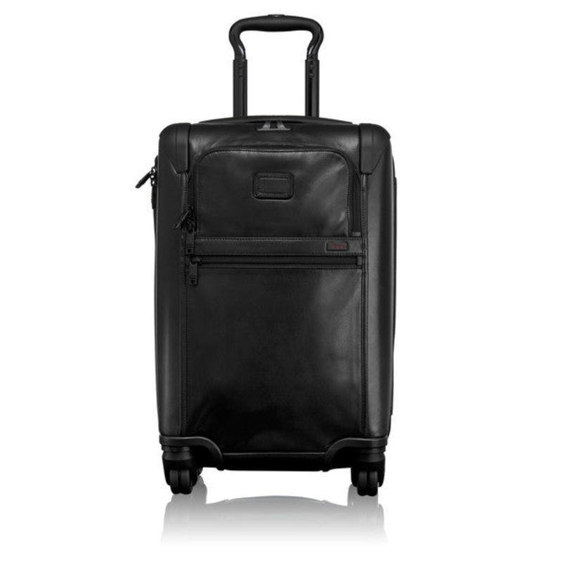 Alpha Leather Travel Men's International Expandable 4 Wheel Carry On