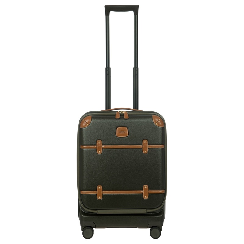 Brics Bellagio - 4-Rollen-Kabinentrolley mit Vortasche 55 cm erw. recycelt (olive)