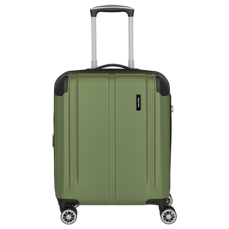 Travelite City 4-Rollen-Kabinentrolley mit Aufsteckfunktion S 55 cm  erw. (green)