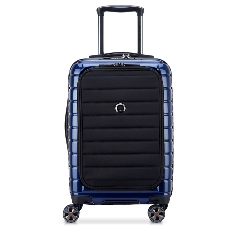 Delsey Paris Shadow 5.0 - 4-Rollen-Kabinentrolley mit Vordertasche S 55 cm erw. USB (marineblau)