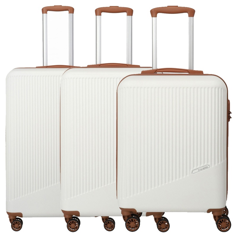 Travelite Bali - 4-Rollen Trolley Set 3tlg. (wei/cognac)