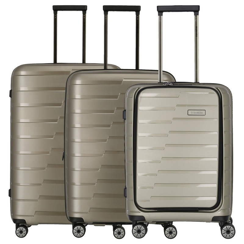 Travelite Air Base - 4-Rollen-Trolley Set 3tlg.  L/M/S Vortasche (champagner)
