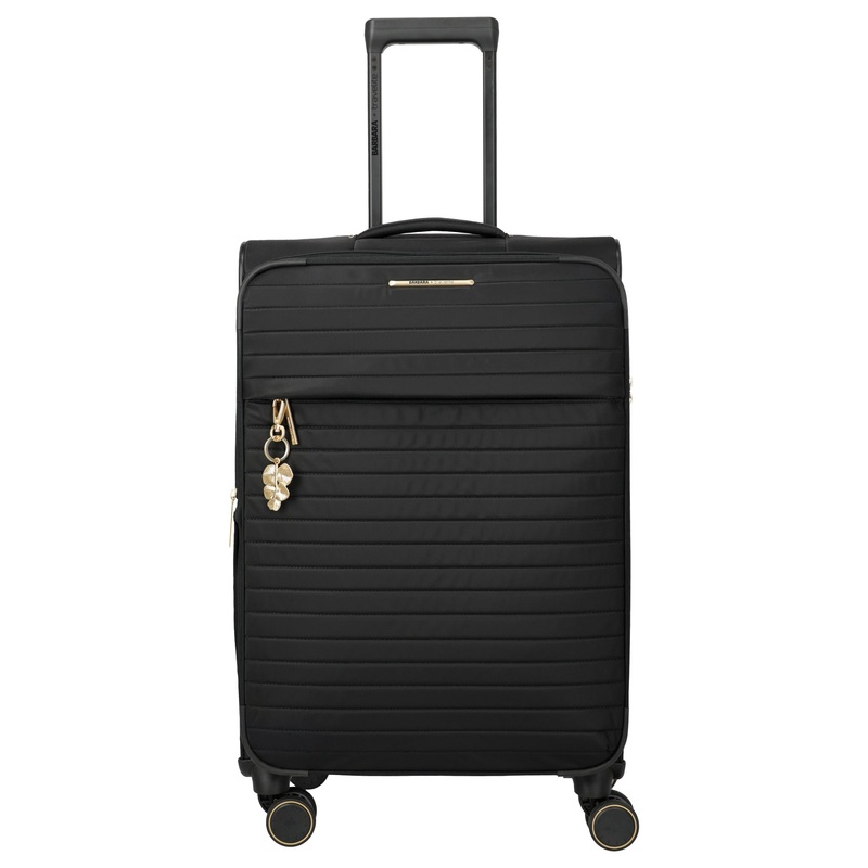 Travelite BARBARA Stepp - 4-Rollen-Trolley M 68 cm erw. (schwarz, 68 cm)