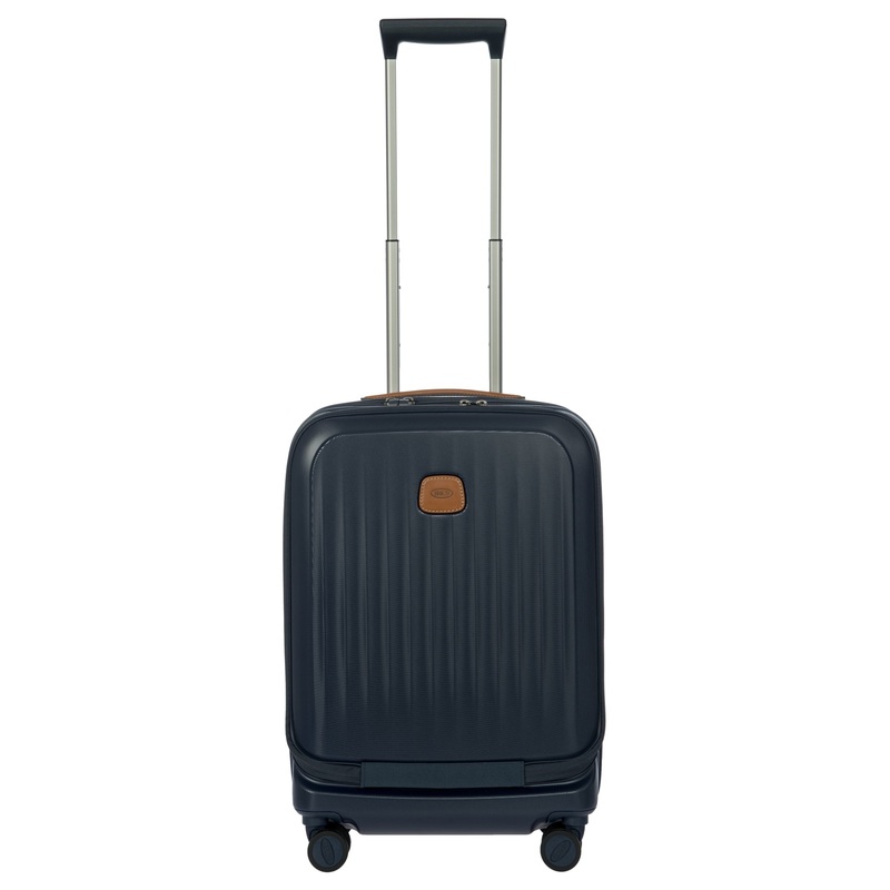 Brics Taormina - 4-Rollen-Kabinentrolley mit Vortasche 55 cm erw. USB (blau)