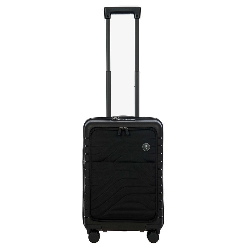 Brics BY Ulisse - 4-Rollen-Kabinentrolley mit Vortasche 55 cm erw. USB (black, 55 cm (Vortasche))
