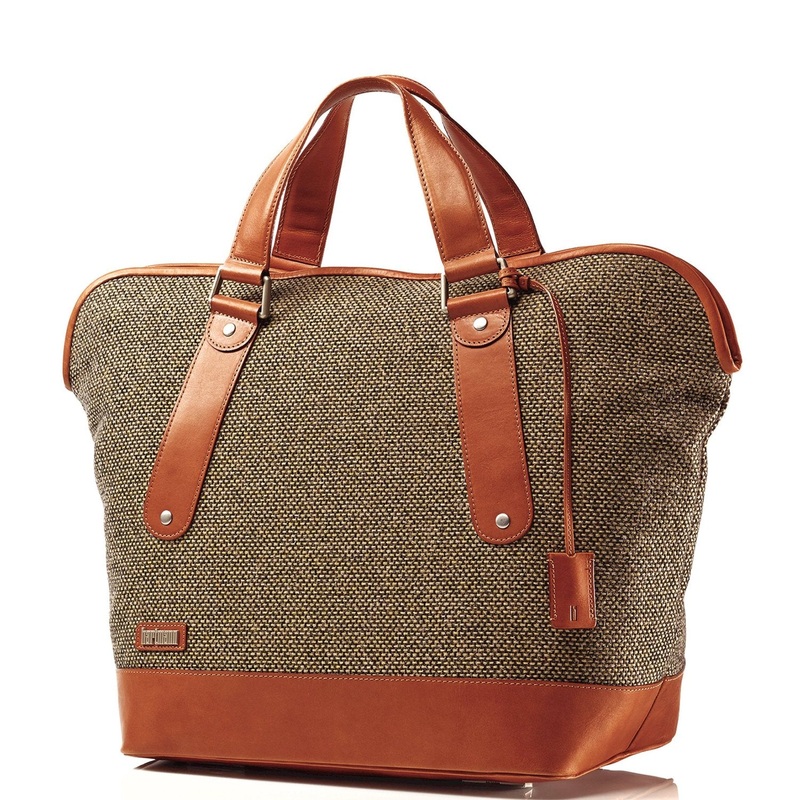 Hartmann Tweed Belting Weekender Walnut Tweed