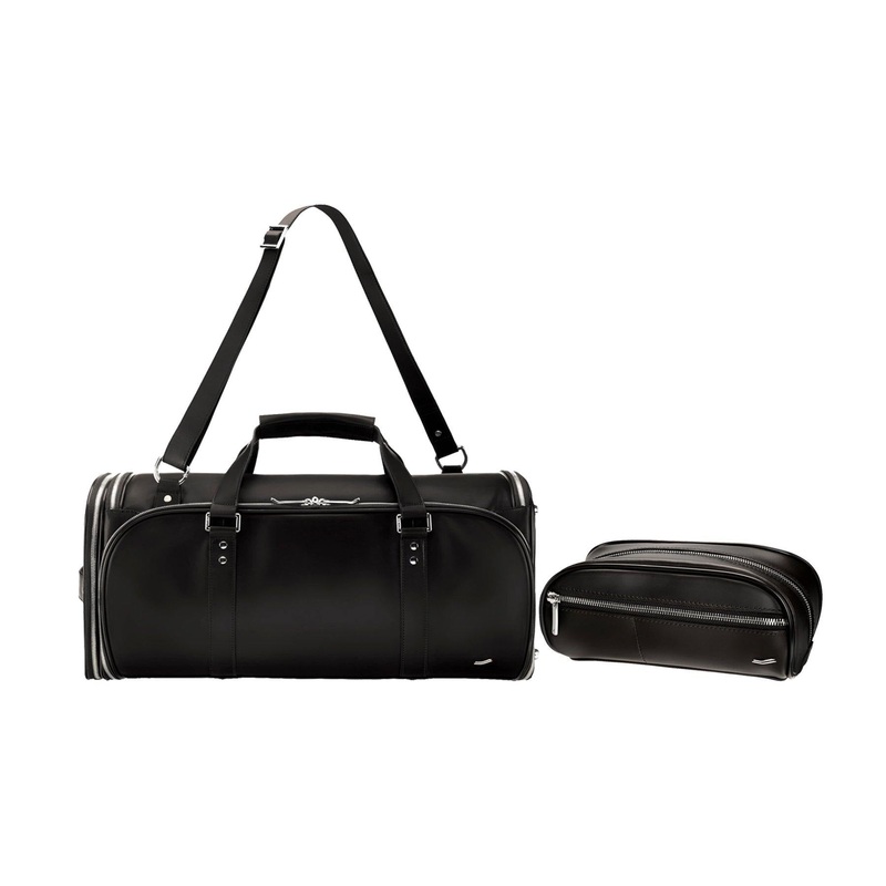 Vocier 2-Piece Travel Set Leather Travel Bag & Dopp Kit