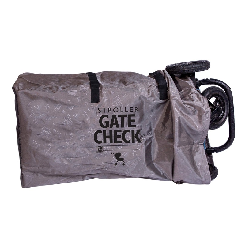 J.L Childress DELUXE Gate Check Bag for Single & Double Strollers - Premium Heavy-Duty Durable Air Travel Bag, Adjustable Shoulder Straps - Fits Most Single & Double Strollers, Grey
