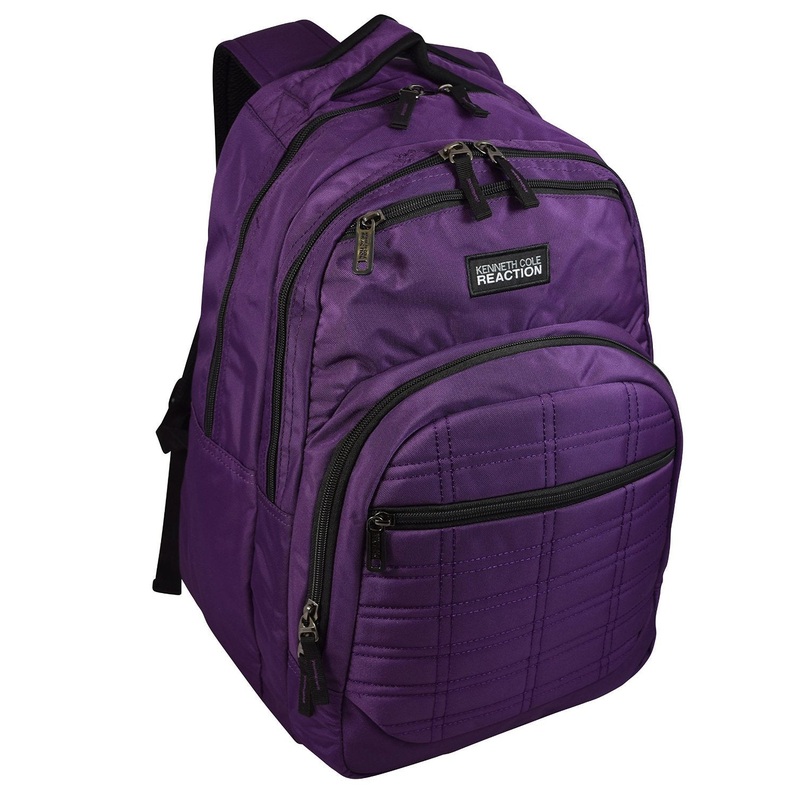 Kenneth Cole Nylon Backpack/School Travel bag Purple-