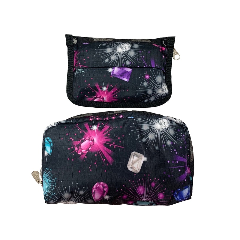 LeSportsac Boxed Rectangular Cosmetic and Tissue Pouch Combo Bag