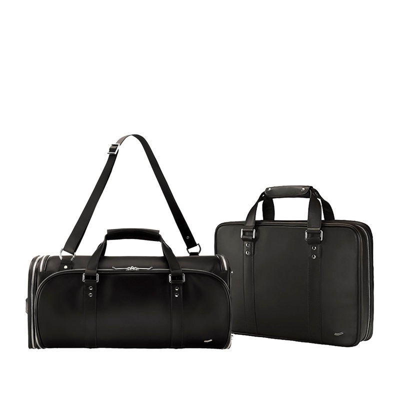 Vocier 2-Piece Travel Set Leather Travel Bag & Leather Briefcase