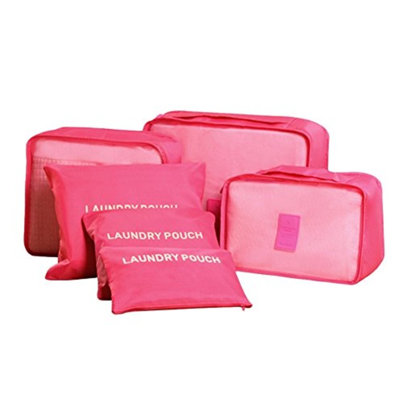 Damara Large Travel Bags Organizers Bra Underwear Pouch Storage With Handle,Rose