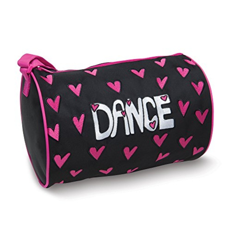Dansbagz By Danshuz Girl'S Hearts For Dance Duffel Bag, Black, Hot Pink, Os