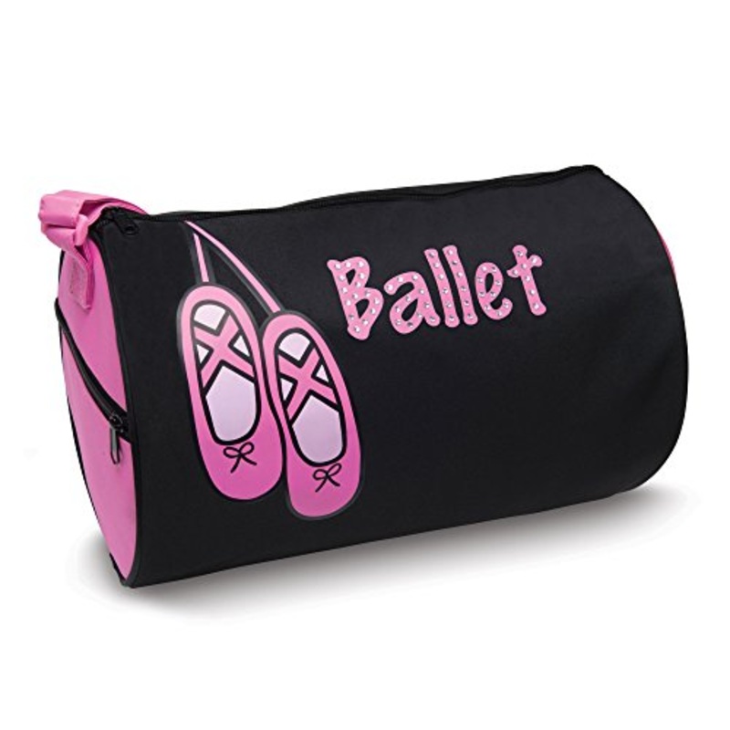 Dansbagz By Danshuz Girl'S Rhinestone Ballet Duffel Bag, Black, Hot Pink, Os