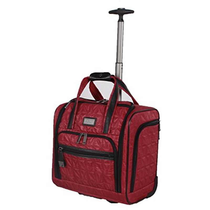 Nicole Miller Signature Quilt Under Seat Bag Carry On (Burgundy)