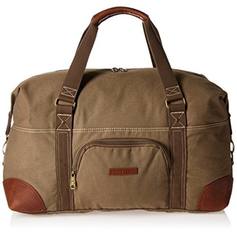 Perry Ellis 22" Carry Canvas Bag Weekend Duffel, Olive, One Size