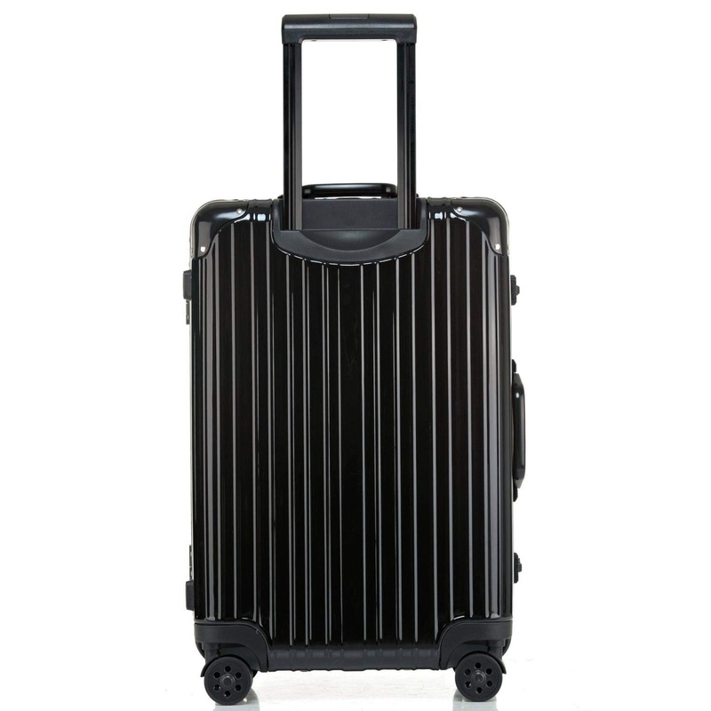 Swivel Wheel Trolley Case, Aluminum Frame Travel Case, Swivel Wheel Trolley Case + Pc Vertical Suitcase, Black, 24 inch