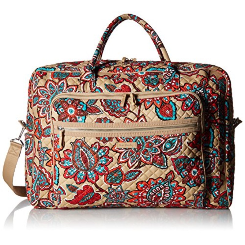 Vera Bradley Iconic Grand Weekender Travel Bag, Signature Cotton, Desert Floral + 1.50 Power