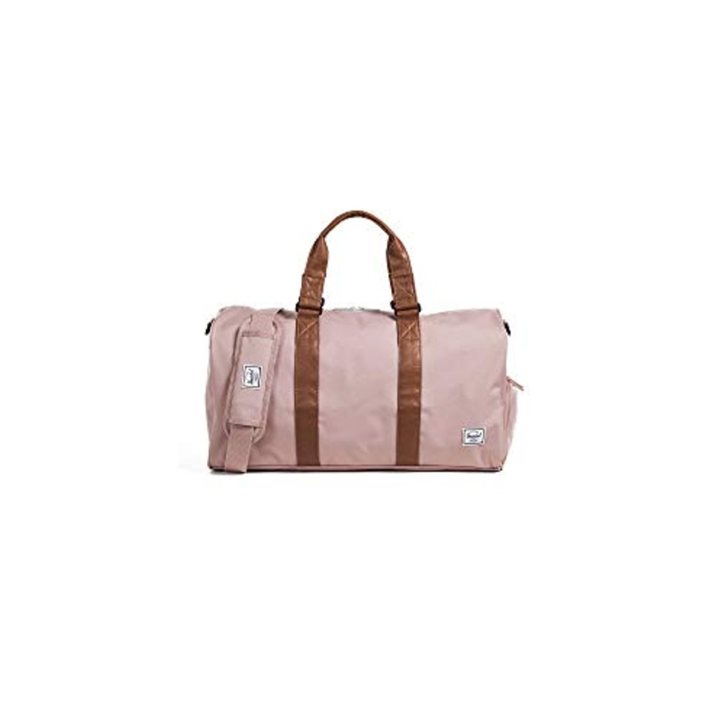 Herschel Novel Duffel Bag, Ash Rose/Tan Synthetic Leather, Mid-Volume 33.0L,10351-02077-OS