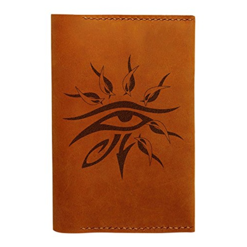 Horus'S Eye Handmade Genuine Leather Passport Holder Case Hlt_01