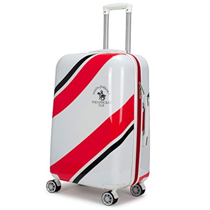 Santa Barbara Polo Racquet Club Ribbon Collection Expandable Suitcase (Red Ribbon, 29")