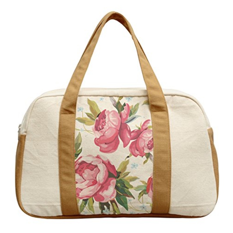 Women'S Peony Abstract Pattern-6 Printed Canvas Duffel Travel Bags Was_19