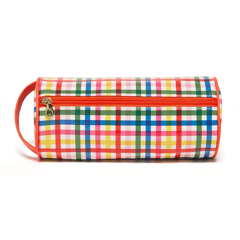 ban.do Women's Get it Together Cylinder Toiletry Travel Bag Pencil Pouch with Zip Close (block party)