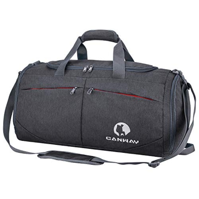 Canway Sports Gym Bag, Travel Duffel bag with Wet Pocket & Shoes Compartmentfor men women, 45L, Lightweight