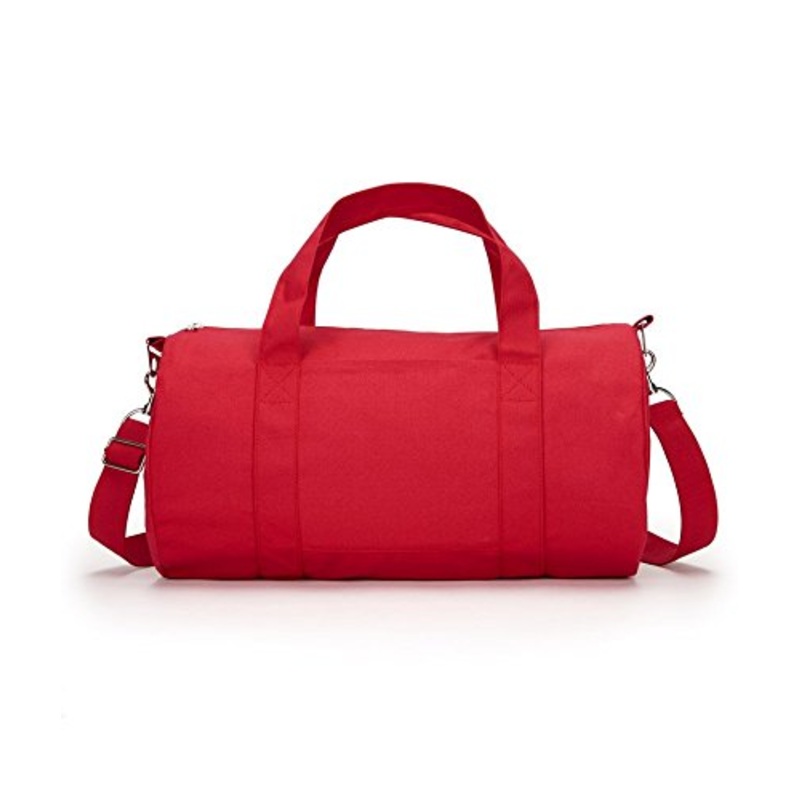 Ultraclub Grant Cotton Canvas Shoulder Straps Duffel Bag, Red, One