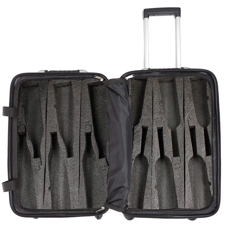 VinGardeValise - Up to 12 Bottles & All Purpose Wine Travel Suitcase (Burgundy)