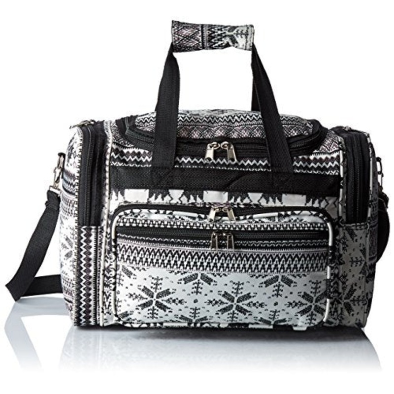 World Traveler Value Series Winter 16-Inch Carry Deer Duffel Bag, Black Trim Deer, One Size
