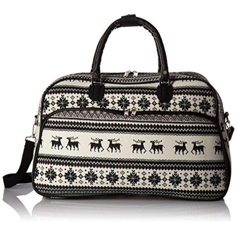 World Traveler Value Series Winter 21-Inch Carry Deer Duffel Bag, Black Trim Deer, One Size