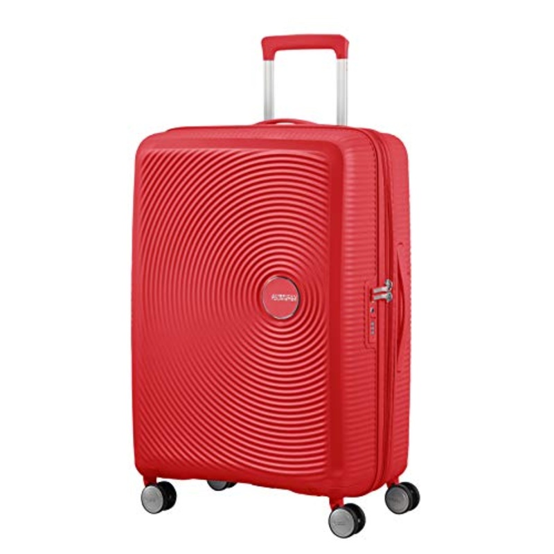 American Tourister Soundbox - Spinner Medium Expandable Suitcase, 67 cm, 81 liters, Red (Coral Red)