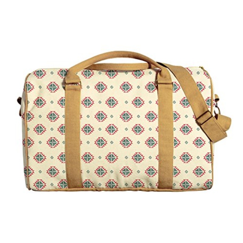 Aztec Seamless Watercolor Pattern-1 Printed Canvas Duffle Travel Bag Was_42