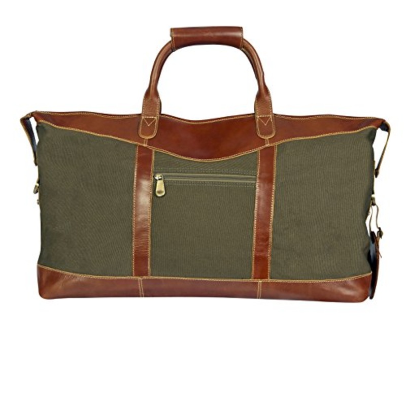 Canyon Outback Pine Canyon 22-Inch Leather And Canvas Duffel Bag, Green, One Size