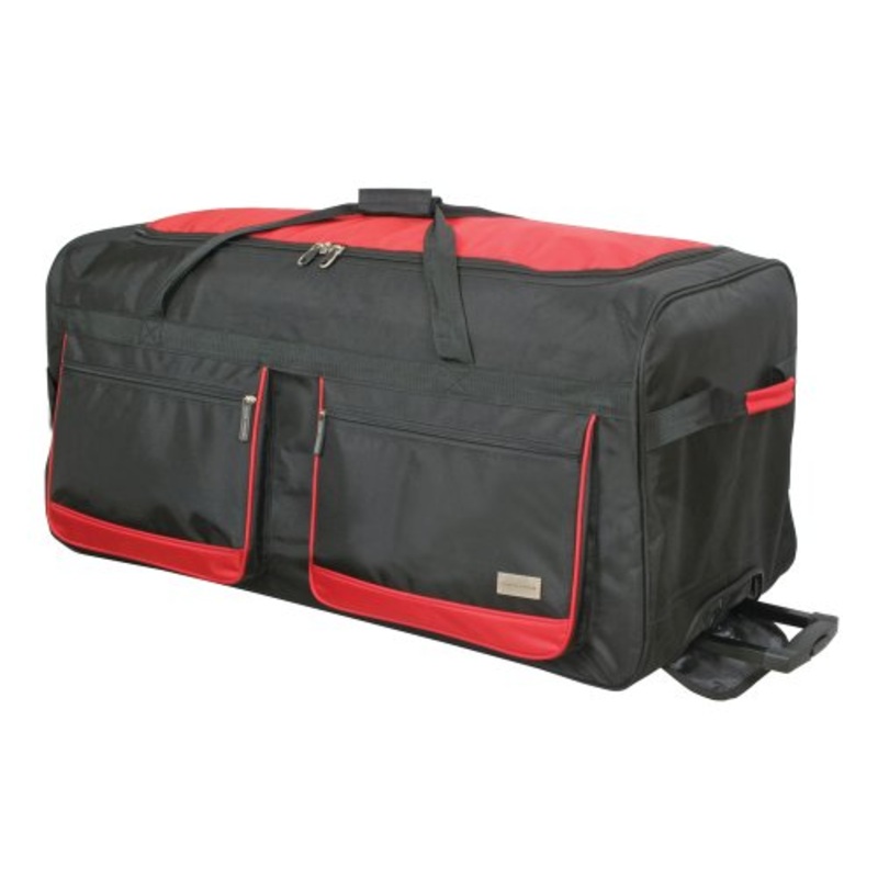 Geoffrey Beene 36 Inch Duffel Wheeler, Black/Red, One Size