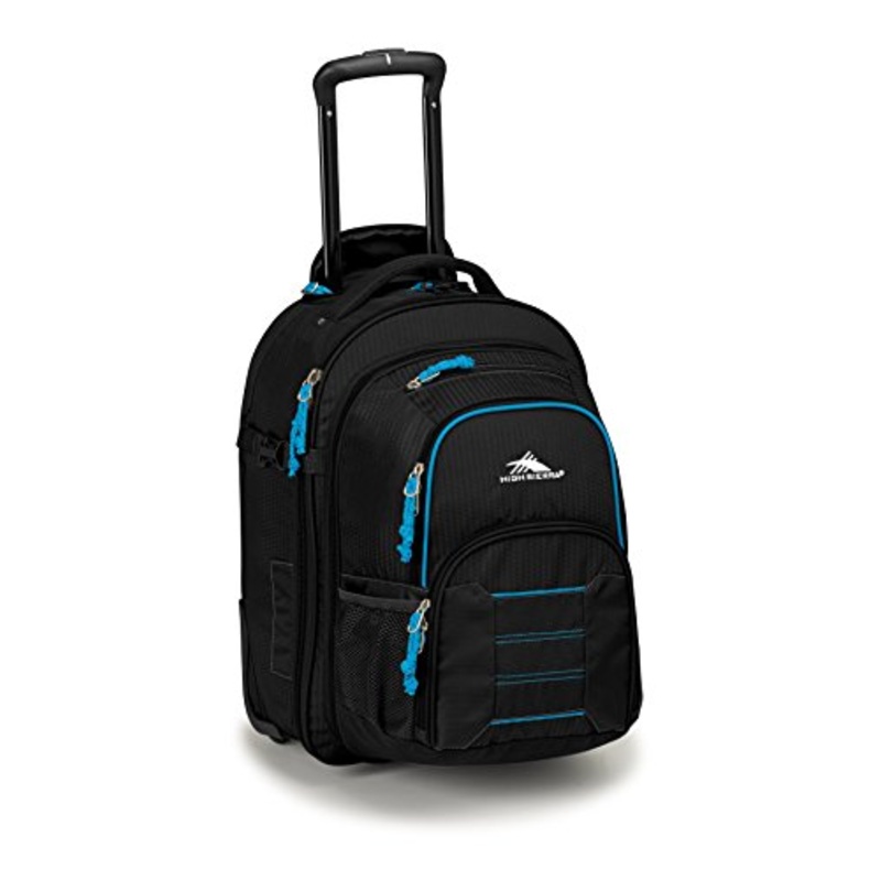 High Sierra Ultimate Access 2.0 Carry On Wheeled Backpack, Black/Blue Print