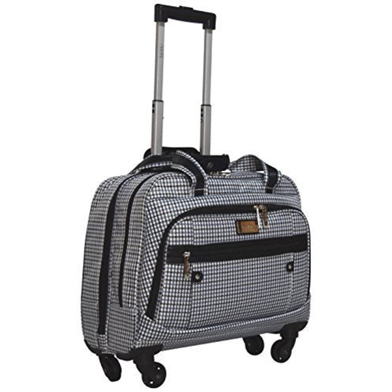 Nicole Miller Taylor Carry On Spinner Briefcase (Taylor Blue Plaid)