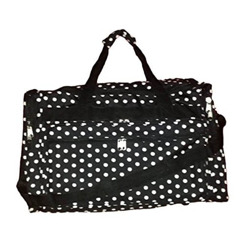 22 Inch Fashion Multi Pocket Gym Dance Cheer Travel Carry On / Duffle Bag (Blank - Black W/ White