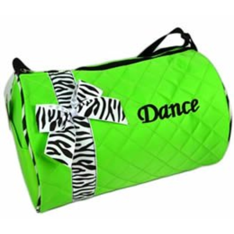 Quilted Zebra Duffel 3 Colors (Bright Green)