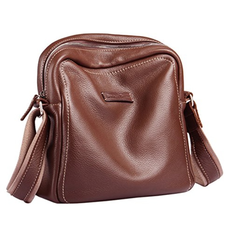 Saierlong New Mens Coffee Genuine Leather Briefcase Messenger Bags Business Handbags