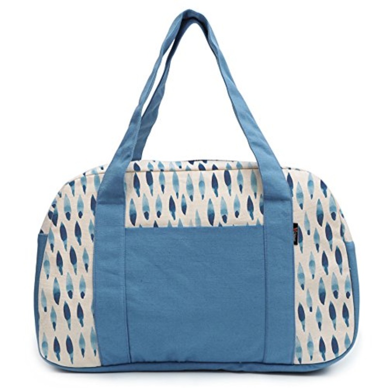 Women'S Watercolor Blue Rhombus-4 Printed Canvas Duffel Travel Bags Was_19