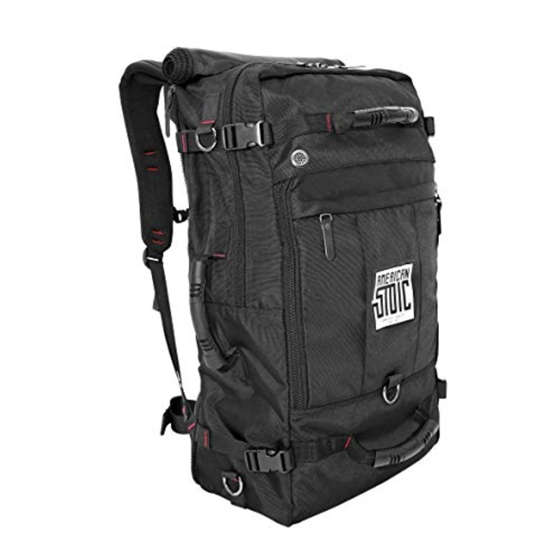 American Stoic Carry On Bag Black - 50L TSA Approved Weekender Bag  Convertible from 19 Laptop Backpack to Carryon Duffel Bag  22x14x9 (43 linear) Inches