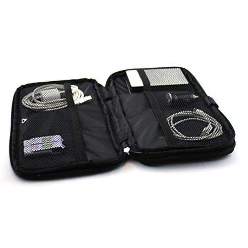 Electronic Travel Organizer - Padded Travel Bag With Expandable Zippered Compartments And Mesh