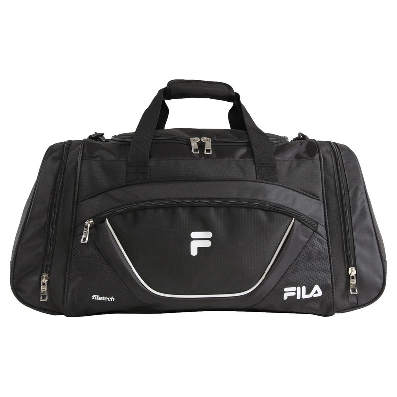 Fila Acer Large Sport Duffel Bag, Black/White, One Size