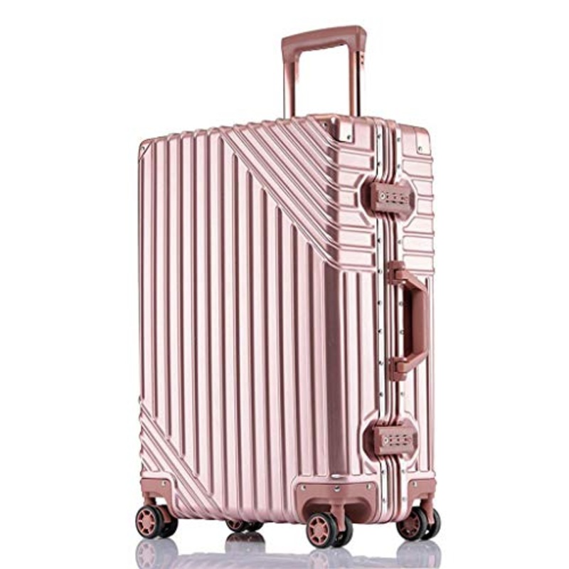 FJZ Suitcase Suitcase 3 Piece Set of Hard Shell ABS Suitcase Large and Medium Size and Carry 4 Wheel Digital Lock White 20 Inch Business Travel Suitcase (Color : Gold, Size : 26 inch 67x45x28cm)
