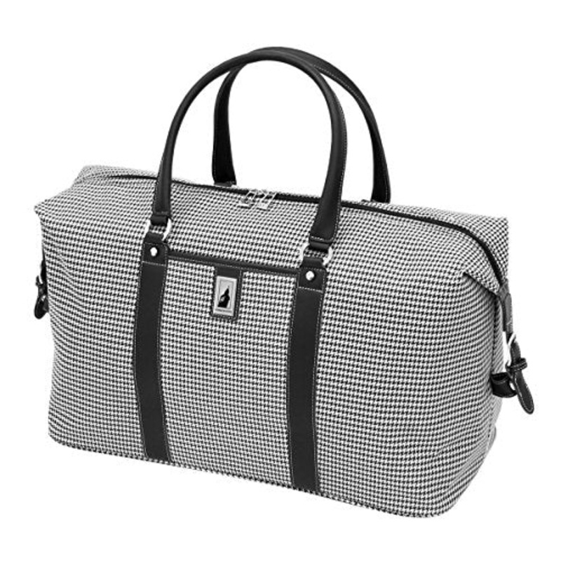 London Fog Cambridge 22 Inch Weekender, Black/White